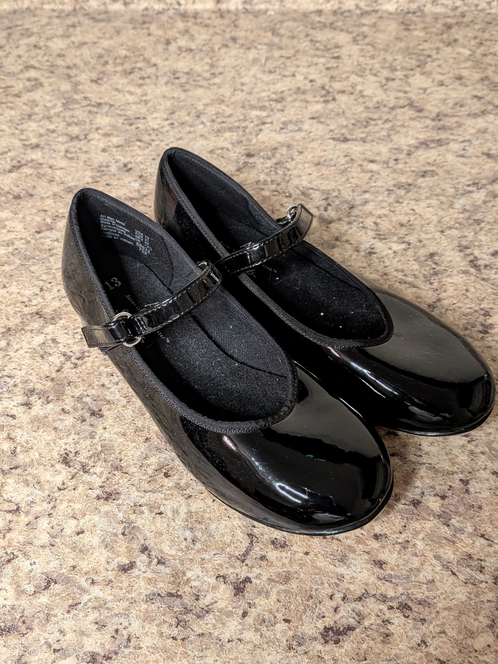 Girls Tap Shoes Black Patent Mary Jane Shoes